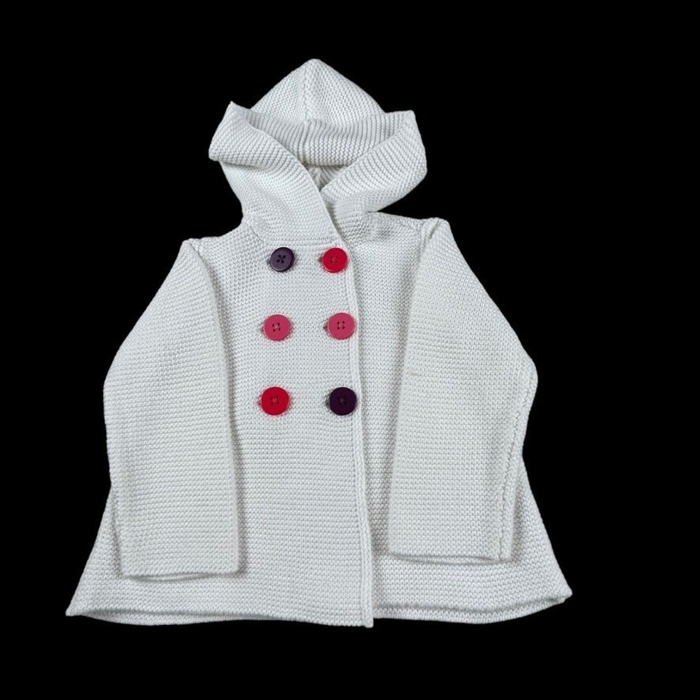 First Impressions Hooded Knit Cardigan Jacket 18 Months Double Breasted Colorful